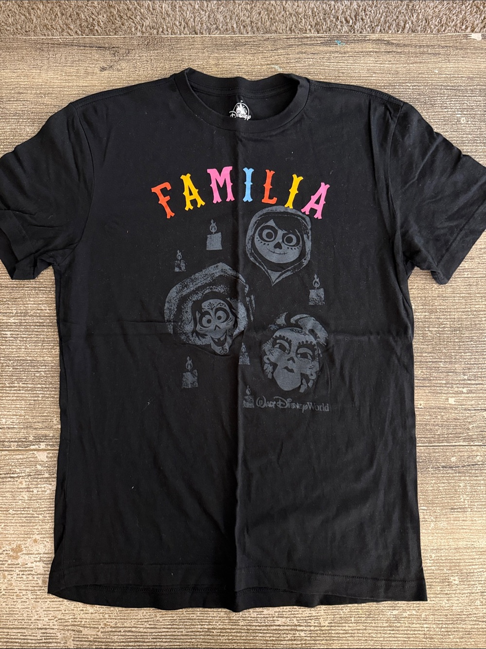 Disney Coco movie Familia black graphic t shirt